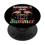 Flamingo Bye Schools Out Teacher Student Hello Summer PopSockets Swappable PopGrip