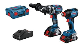 Bosch Professional 18V System GDR 18V-210 C Cordless Impact Driver + GSB 18V-110 C Cordless Combi Drill (incl. 2 x ProCORE18V 4.0Ah Rechargeable Battery, GAL 18V-40 Quick Charger, in L-BOXX 136)