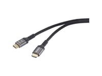 Speaka Professional Hdmi-Anslutningskabel Hdmi-A-Kontakt, Hdmi-A-Kontakt 0,50 M Grå (Metallhölje) Sp-13125596 4K Uhd Hdmi-Kabel