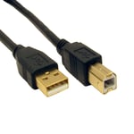 3m USB Printer Cable High Speed 2.0 Lead A to B Black Shielded Epson Kodak HP UK