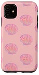 Coque pour iPhone 11 Coquillage rose et corail élégant pour l'été, la plage, la côte