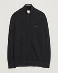 GANT Cotton Pique Full-Zip Sweater Black