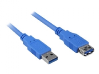 Sharkoon - USB-förlängningskabel - USB typ A (hane) till USB typ A (hona) - USB 3.0 - 1 m - blå