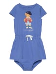 Ralph Lauren Baby Polo Bear Cotton Jersey Dress & Bloomer Blå