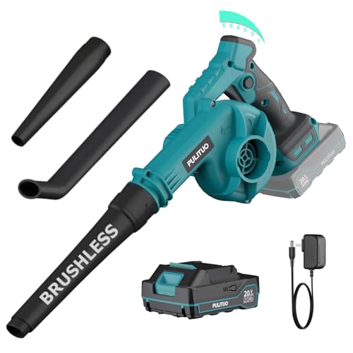 18V Cordless Leaf Blower Kit For Makita Batteries – 450CFM Electric Air Blower With 2x 5.0Ah Batteries & Charger