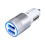 Car Charger, AILKIN Rapid Dual Port Quick Charge 3.0 + 5V/2.4A USB Car Charger Adaptor Fast Charge, Compatible with Samsung Galaxy S21/S20/S20 Ultra/S10/S9/S8, Note 20/10/9, iPhone 12/11/XS/XR/X/8