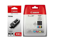 Genuine Canon PGI-555PGBKXXL / CLI-551 Black & Colour x 5 Inks for Pixma MX925