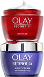 Olay Retinol 24 Night Cream + Olay Regenerist Face Cream, Moisturiser Face Wome