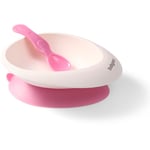 BabyOno Be Active Bowl with a Spoon spisesæt Pink 6 m+ 1 stk.