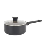Salter BW12879EU7 Ceramic 20 cm Saucepan - Recycled Aluminium Body, Healthy PFOA & PFAS-Free Non-Stick Coating, Induction Suitable, Easy Clean, Soft Touch Stay Cool Handle, Cooking Pot with Glass Lid