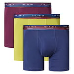 Ted Baker Men's Ted Baker 3-pack Cotton Fashion Trunks, Potent Purple/Split Pea/Medieval Blue, M UK
