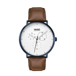 HUGO Analogue Quartz Watch for men with Light Brown Leather strap - 1530008