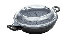 Prestige x Nadiya Wok Non Stick with Lid 26cm - 4 in 1 Multipurpose Induction Wok with Steamer & Multi-Use Glass Lid, Dishwasher Safe & Oven Safe PFOA Free Cookware