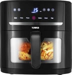 Tower T17116 Vortx Eco Saver Air Fryer with Vizion viewing Window, 1350W, 4L, Black