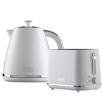 Stirling Pyramid Kettle and 2 Slice Toaster Set 3KW Fast Boil 1.7L White