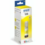 Genuine Epson 106 Yellow Ink Bottle for EcoTank ET-7750 ET-7700 (T00R4)-INDATE