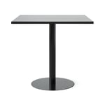 Cafébord Kvadrat - Runt pelarstativ, Storlek 80x80 cm, Bordsskiva Svart, Stativ Svart