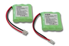 Vhbw 2x Batterie Compatible Avec Doro 8075, 8085 Téléphone Fixe Sans Fil (300mah, 3,6v, Nimh) - Remplacement Pour T427, 30aaam3bmx