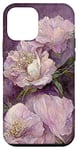 Coque pour iPhone 12 mini Élégant rose poudré et violet vintage floral rose et pivoine