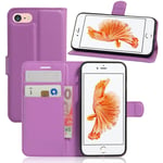 iPhone SE 3 5G (2022) / 2020 8/7 - läderfodral plånbok Lila