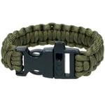 Forces Paracord Bracelet with Whistle, Olive Green