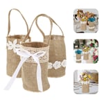 3pcs flower girl baskets for weddings Burlap Gift Bags Burlap Hanging Bags p