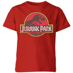 Jurassic Park Logo Vintage Kids' T-Shirt - Red - 3-4 Years - Red