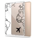 ZhuoFan For iPad Air 2 Case, Cover Silicone Transparent Clear with Pattern Slim Shockproof Soft Gel TPU Shell Sleeve Skin for Apple iPad Air 2 2014 Model Number A1566/A1567 Tablet, Aircraft