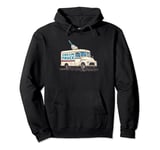 Pretty Cream Truck for Ice Cream in Summer and happy people Pullover Hoodie