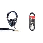 Sony MDR-7506/1 Professional Headphone, Black ,Pack of 1 & Stagg 3M / 10ft XLR to XLR Cable, 3-Pin Male to Female, Suitable for Microphone, PA System, Audio Mixer, Studio Monitors, Audio Recording