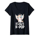 Womens Can't Hear You I'm Listening Kpop Pegasus K-pop Merchandise V-Neck T-Shirt