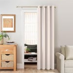 MRTREES Rideaux Occultant Beige Thermique Isolant Anti Bruit pour Porte Interieur Dressing et Salle à Manger, 132X210 CM, 1 Pièce, Rideau Opaque Anti Chaleur à Oeillets