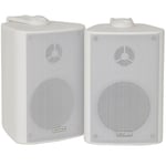 SMART HOME Bluetooth Amplifier & 2 White Wall Mount Speaker Kit Compact HiFi Amp