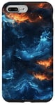 Coque pour iPhone 7 Plus/8 Plus Art fluide abstrait vagues flammes bleues