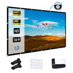 UTEBIT Projector Screen 120 Inch Projector Screen Portable Foldable 4K Projector Screen 16:9 Home Projector Screen with 20 Hooks Suitable For Home Cinema Outdoor Projection and Office Meetings etc
