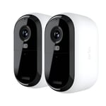 Arlo Essential 2K Outdoor Security Camera 2nd Generation - 2 Pack - Outdoor and Indoor Wireless Camera - Integrated Spotlight