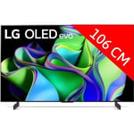 106 cm LG OLED 4K TV - LG OLED42C3 - Alpha 9 AI 4K Gen6 processor - HDR - Smart TV
