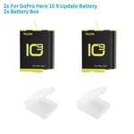 Batterie 2 pièces-Pack De 2 Batteries 1750mah Pour Gopro Hero 9 10, Avec Boîtier De Batterie, Accessoires De