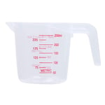 inhzoy Plastic Metric/Imperial Measuring Jug 1 Litre / 600ml / 500ml / 250 ml BPA Free UK Cup Measurements Measuring Tools with Angled Grip Clear 250ml / 1 cup