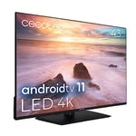 Cecotec TV LED 43" Smart TV A2 Series ALU20043Z. 4K UHD, Android 11, Frameless, Base Centrale, MEMC, Dolby Vision, Dolby Atmos, HDR10, 2 Haut-parleurs 10W, Modèle 2023