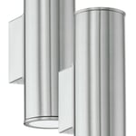 2 PACK IP44 Outdoor Wall Light Stainless Steel 3W GU10 Porch Up & Down Lamp