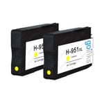 2 Yellow Ink Cartridges to replace HP 951Y (HP951XL) non-OEM / Compatible