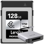 Lexar CFexpress Type B Pro 128GB Silver R1750/W1300 + Card Reader