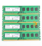 Crucial 4x 4GB 2Rx8 PC3-12800U DDR3 1600Mhz 240PIN DIMM RAM Desktop Memory #DD#