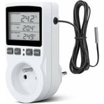 Trimec - Prise Thermostat, Prise Minuteur Digital, Prise Programmable Digitale avec Sonde, Minuterie Numérique Programmable, Prise Thermostat