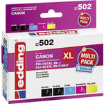 Edding Encre remplace Canon PGI-550PGBK xl, CLI-551 c,m,y xl compatible pack bundle noir, cyan, magenta, jaune 5 -
