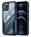 MOBOSI Vanguard Armor Series Compatible with iPhone 12 Pro Max Case, Rugged Phone Cases, Heavy Duty Military Grade Shockproof Drop Protection Cover for iPhone 12ProMax 2020 6.7”, Navy Blue