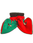 Green and Red Elf Shoes 31cm - Christmas Fancy Dress Costumes Jester Pixie Boots