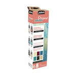 Pébéo Fantasy Prisme Starter Set - Honeycomb Effect Paint Ideal for Many Surfaces - 6 x 20 ml Paint Bottles: Eggshell White, Cherry Blossom, Caribbean Blue, Turquoise, Onyx, Antique Gold