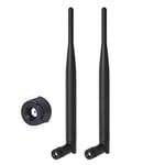 Bingfu Dual Band WiFi 2.4GHz 5GHz 5.8GHz 6dBi MIMO RP-SMA Male Aerial Antenna (2-Pack) for WiFi Router Range Extender Gateway Wireless Mini PCI Express PCIE Network Card USB Adapter Security Camera